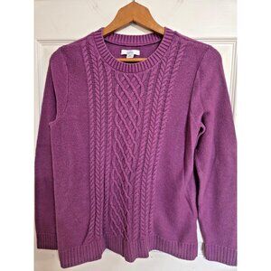 Croft & Barrow Sweater Womens PETITE Medium Purple Knit Long Sleeve